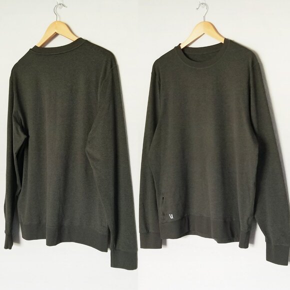 Vuori Men's XL Ponto Performance Crew Top Oregano Heather Dark Olive Green $110 - Picture 16 of 16